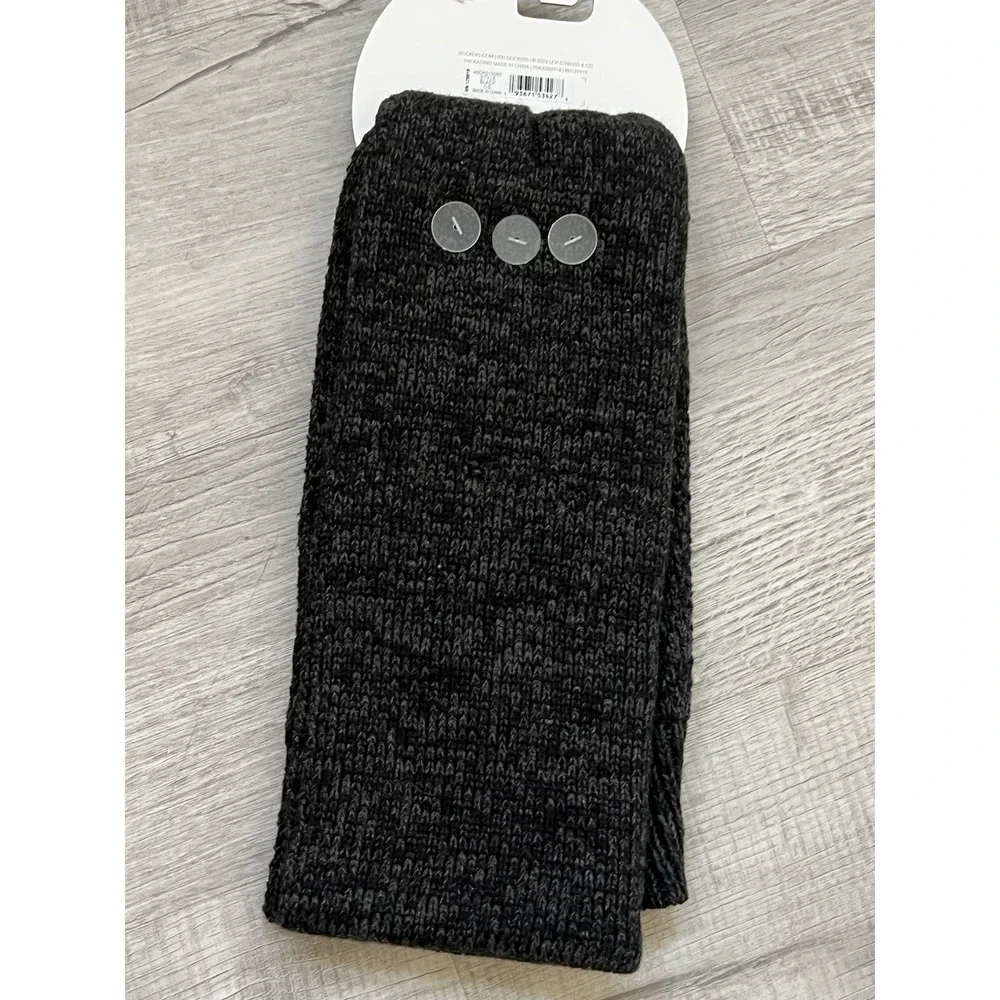 NWT Dockers Men's Marled Black Rectangle Scarf One Size 100% Acrylic